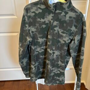 Eddie Bauer Green Camo Fleece Pullover